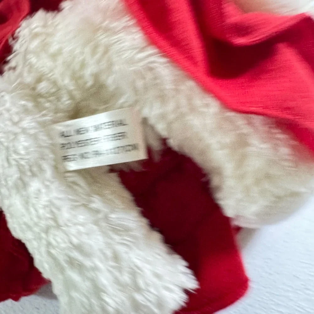 OPI White Teddy Bear Plush Red Ruffled Dress Logo Foot‎ Collectible 9 inch